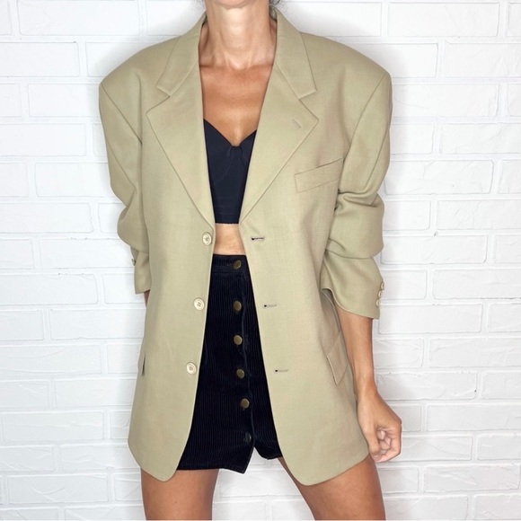 Orvieto tan 100% wool oversized blazer 42 - Picture 1 of 12
